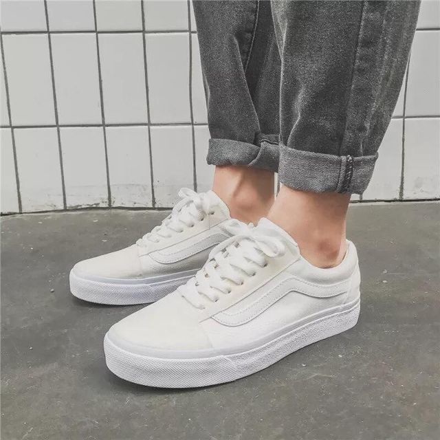 Giày thể thao nam nữ 𝐕𝐚𝐧𝐬 𝐎𝐥𝐝 𝐒𝐤𝐨𝐨𝐥 trắng full, size 36-43.