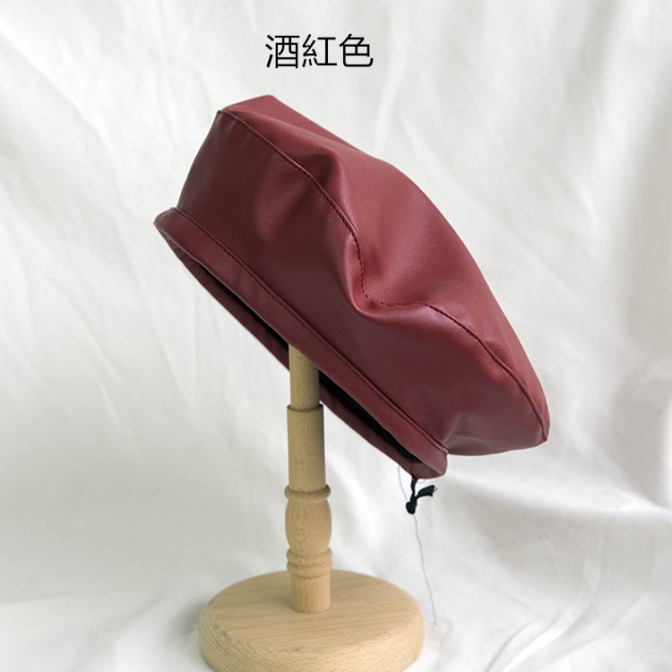 Mũ Beret Da pu Màu Trơn Phong Cách Hàn Quốc Thời Trang Mùa Hè Cho Nữ