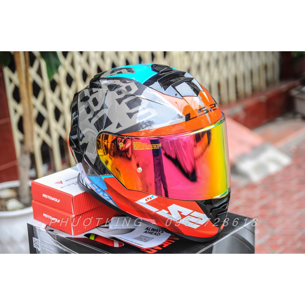 Mũ fullface LS2 FF800 Sprinter Black Red Titanium tặng pinlock - chọn mầu kính