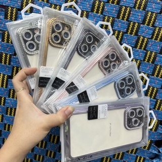 Ốp lưng iPhone 14 Pro max dẻo xi viền đính đá sang trọng bảo vệ camera