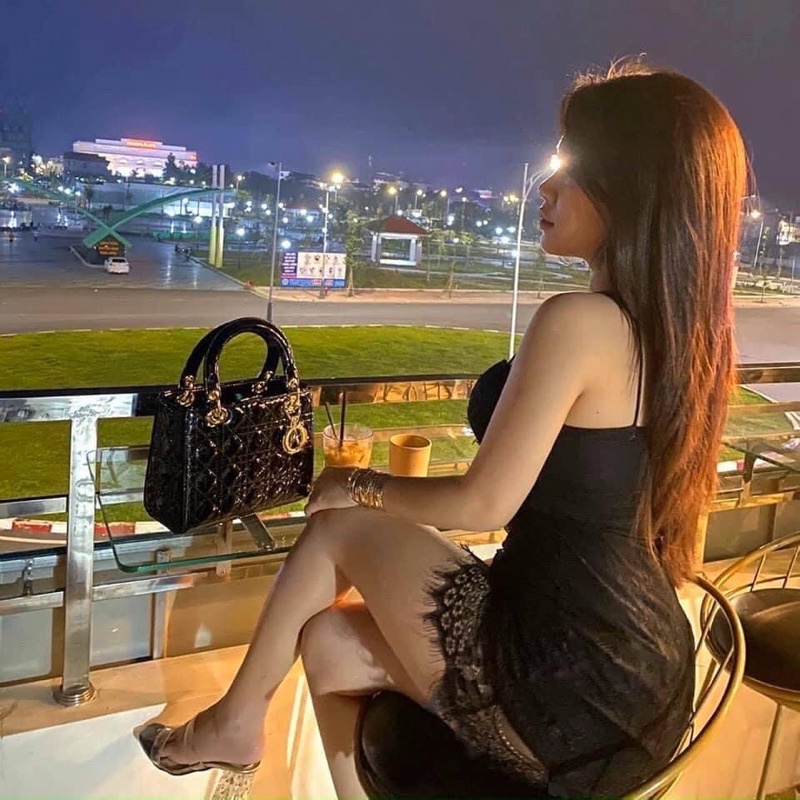 Túi di.or 5 ô hàng da bóng size 20 kèm hộp