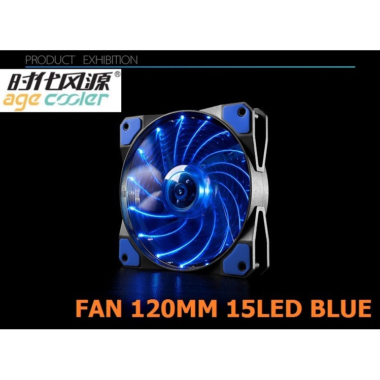 FAN Case Cooler Cánh Trong Suốt 120MM 15 Led Blue siêu sáng