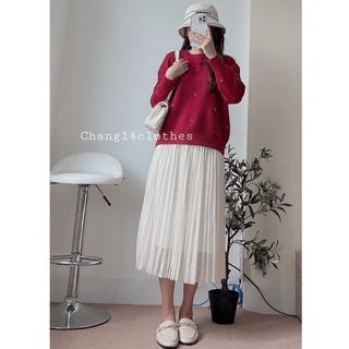 Áo len thêu hoa dáng ngắn cực xinh