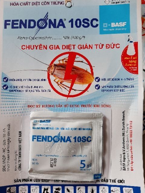 Combo 10gói Thuốc diệt muỗi kiến gián ruồi.. không mùi không độc Fendona 10SC gói 5ml