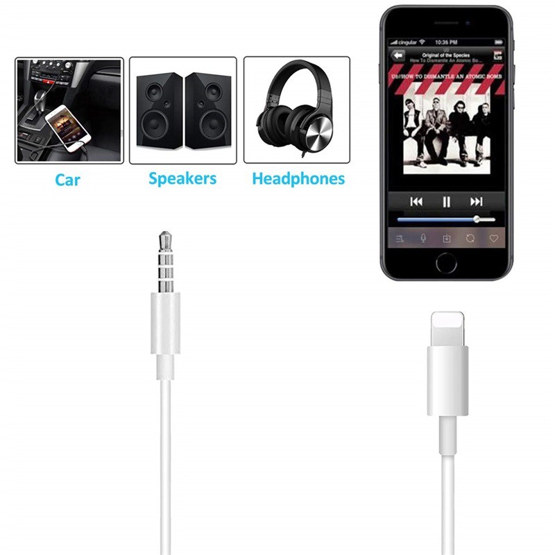 Cáp Chuyển Đổi Từ Cổng Lightning Ra Chân 3.5mm Cho iPhone - Truyền Âm Thanh Từ iPhone, iPad Ra Loa, Tai Nghe, Máy Tính