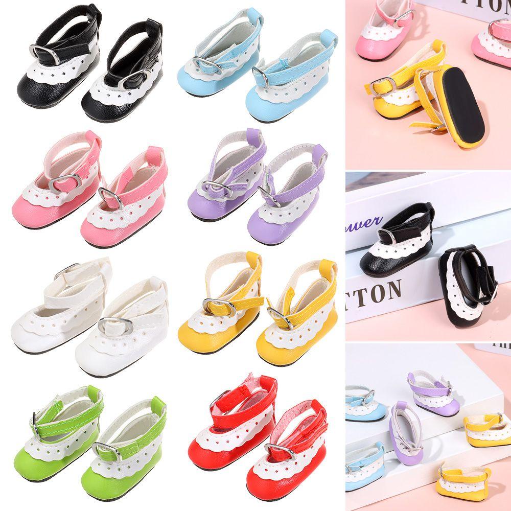 Bebetterm Giày Da Sáng Dài 5cm Handmade Thời Trang Cho Búp Bê Mặc Khi Chơi Nhà