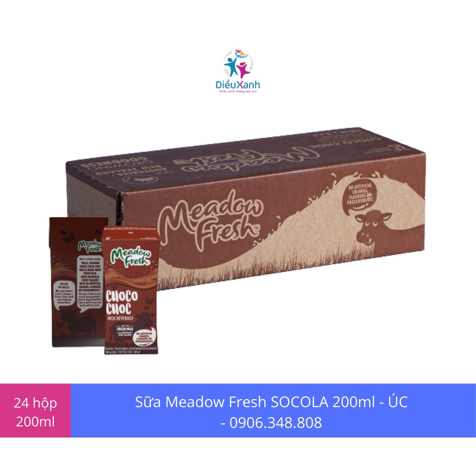 Thùng 24 hộp Sữa MEADOW FRESH Socola CHOCOLATE 200ml - Sữa Tươi Nhập Khẩu ÚC