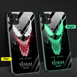 Ốp lưng iPhone 13 Venom Kính cường lực phát sáng Galss Ốp lưng cứng iPhone 14 Pro Max iPhone 13 Pro Max iPhone X XS XS Max Naruto Sasuke Anime Ốp lưng thời trang