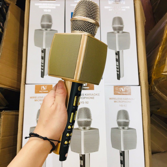  Micro Karaoke Bluetooth YS-92 Cao Cấp, Mic Livestream Không Dây Hỗ Trợ Ghi Âm, Thu Âm