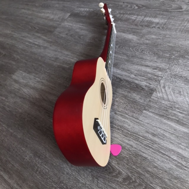 Đàn ukulele màu gỗ lưng đỏ - tặng 4 phụ kiện