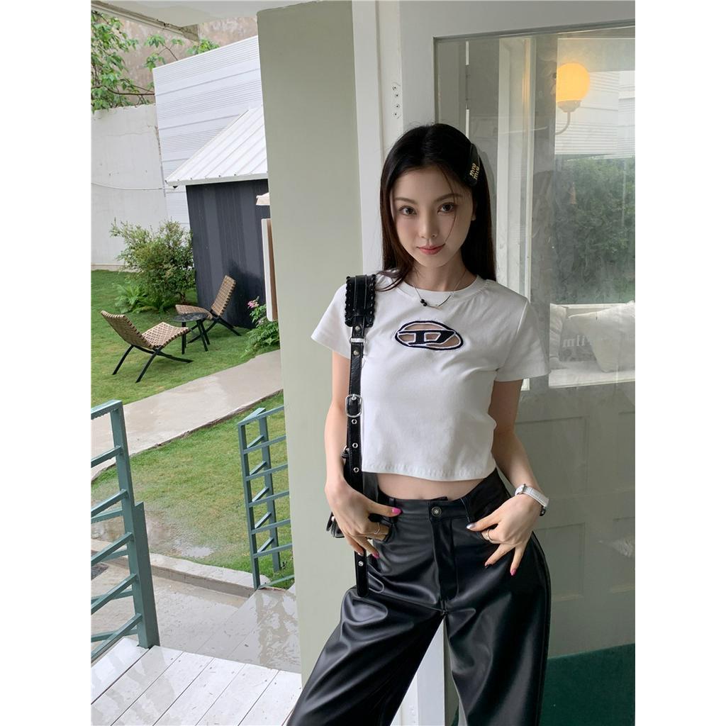 Áo Thun Cotton Đen Ngắn Tay Dáng Ôm Thời Trang 62207