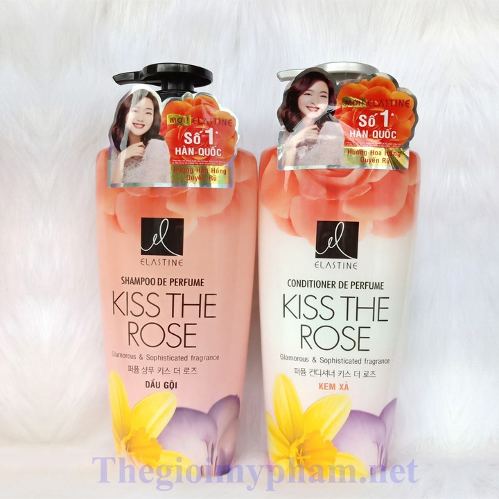 Dầu Gội Hoặc Dầu Xả Elastine Kiss The Rose 600ml