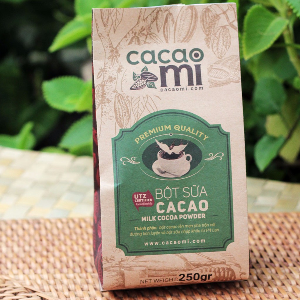 Bột ca cao sữa hoà tan 3in1 CACAO MI dùng pha thức uống socola, trà sữa đậm đà vị ca cao nguyên chất 250g