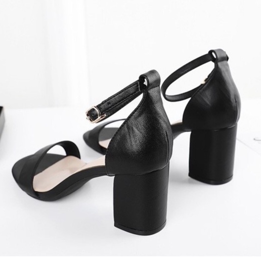 Sandal nữ cao gót gót vuông 6cm da xịn, lót mềm. Dép nữ cao gót.