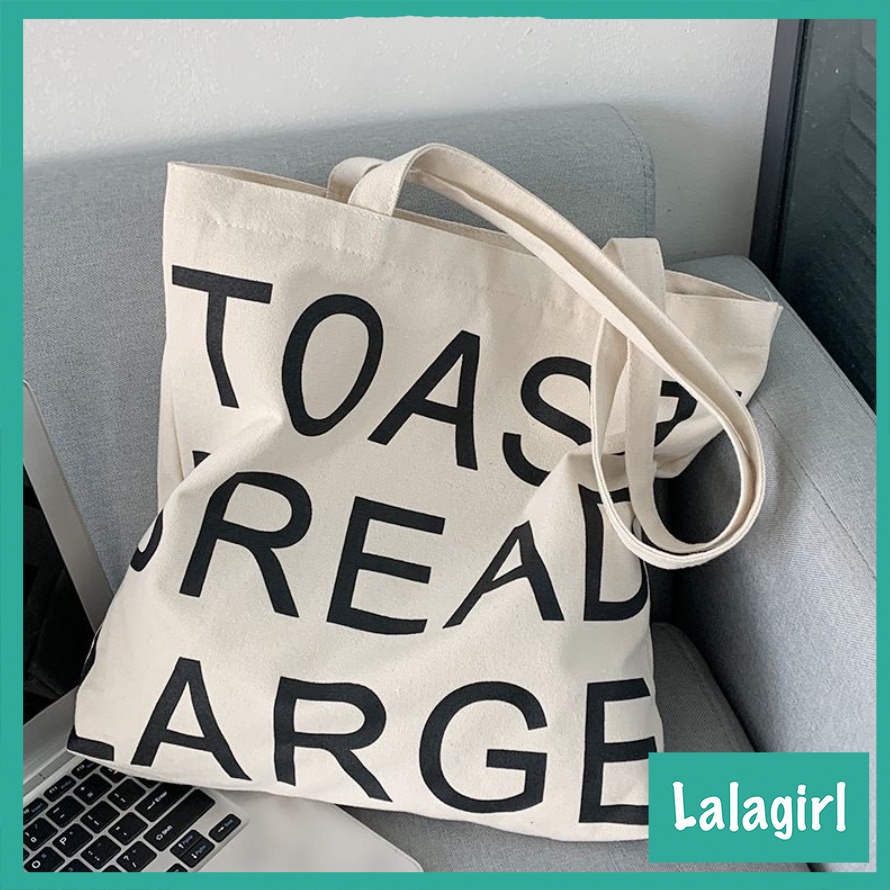 Túi vải Ulzzang Túi tote TEMPORARY phong cách Vintage siêu đẹp, có khóa miệng