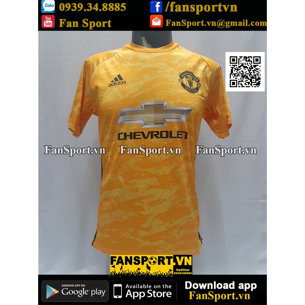 Áo thủ môn bóng đá Mancheater United 2019-2020 four shirt goalkeeper gk yellow vàng