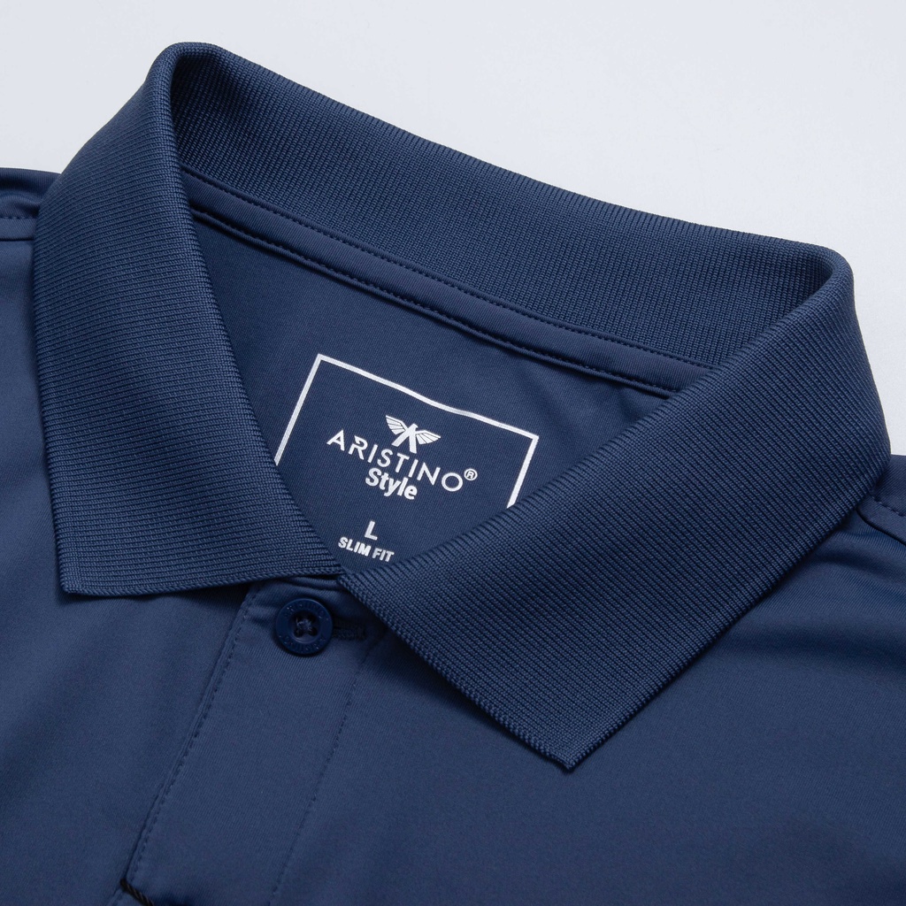 Áo polo nam ARISTINO phom dáng Slim Fit ôm, họa tiết in sọc ngang thời thượng, lịch lãm - APS196S2