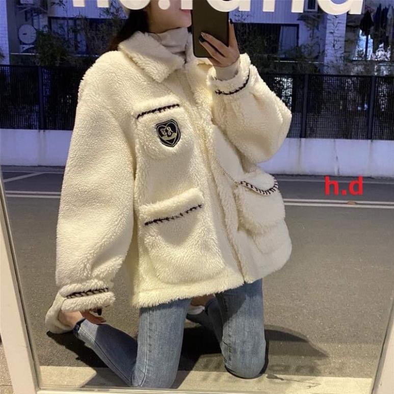 Áo lông tiểu trắng thư kèm túi xích HD