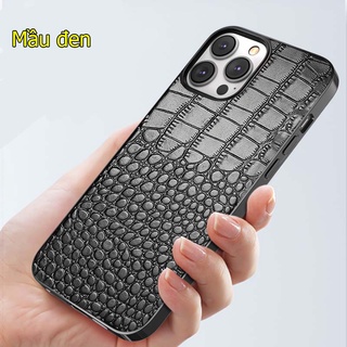 Ốp da iPhone 14 pro max dập vân cá sấu sang trọng