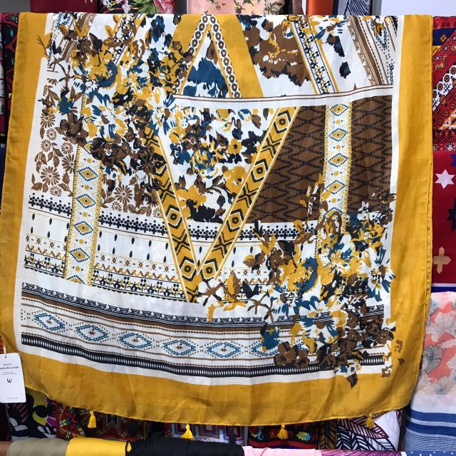 Khăn choàng boho đi biển họa tiết thổ cẩm dày đẹp nhiều họa tiết phù hợp che nắng chụp hình - Mã KCTH01 Lemon