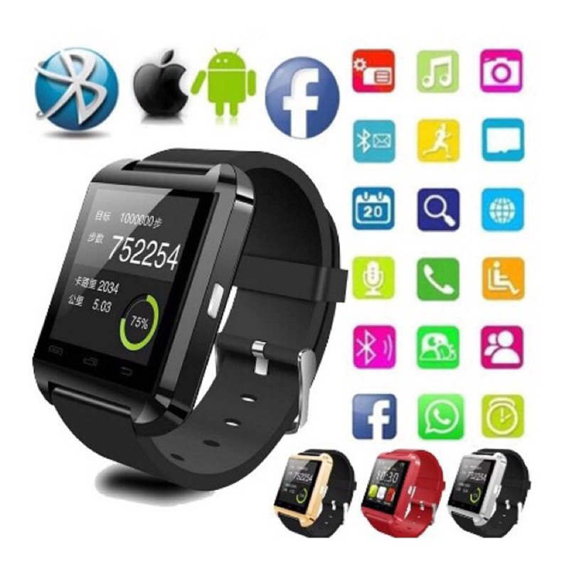 Đồng hồ thông minh U8 smart watch smartwatch kết nối bluetooth đo nhịp tim định vị trẻ em nghe gọi gps Chống nước