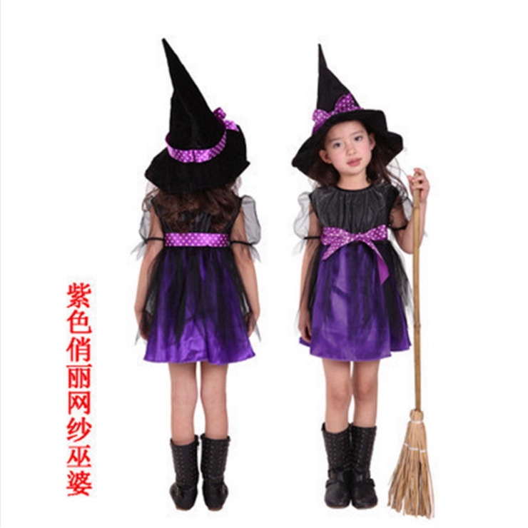 Đầm Hoá Trang Phù Thuỷ Nhân Dịp Halloween Cho Bé
