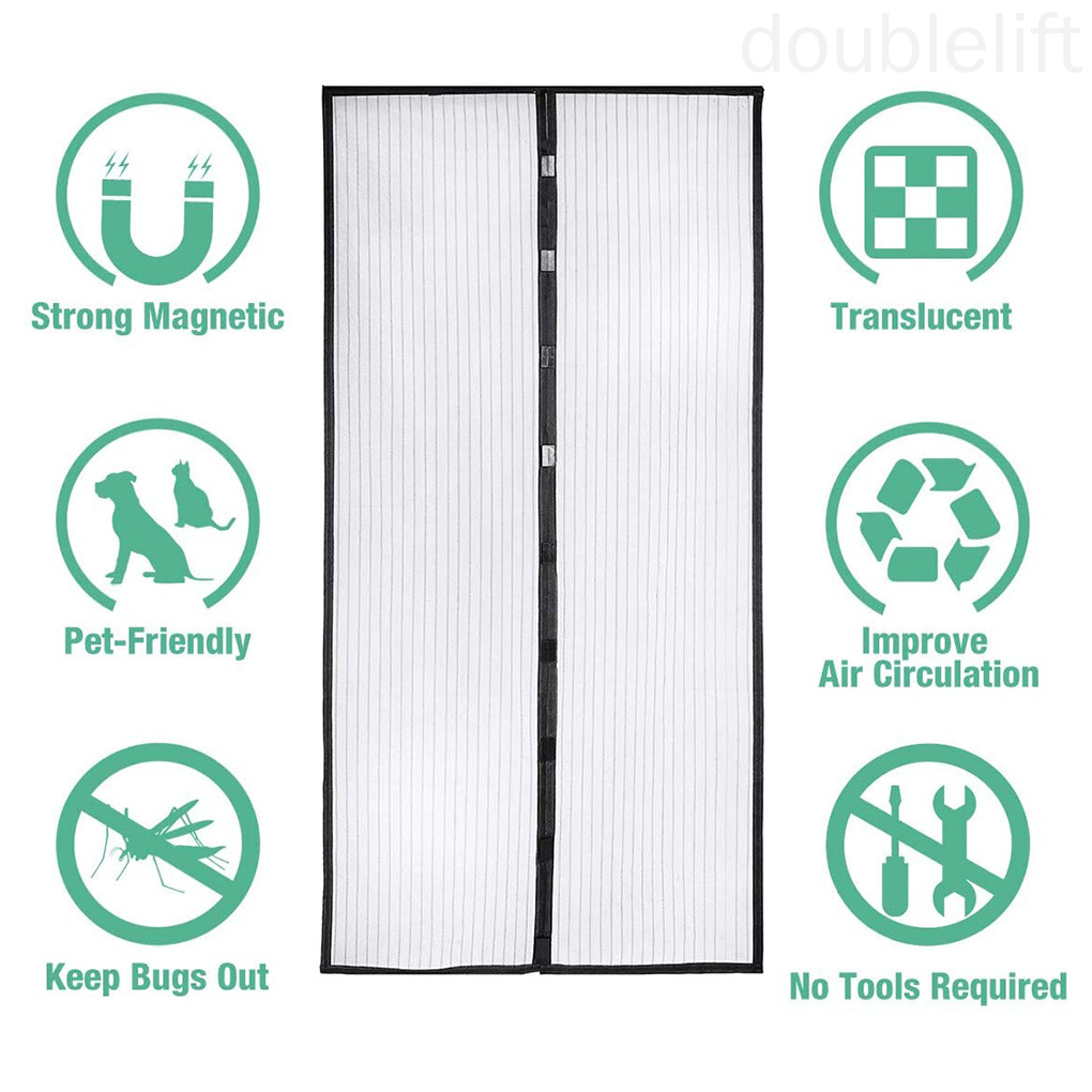 Pest Door Screen Handsfree Fly Door Guard Net Polyester Mesh Bug Curtain for Kitchen Bedroom doublelift store