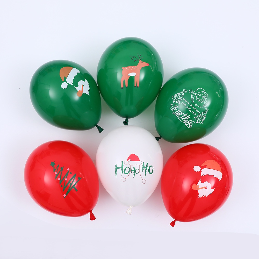 Bong Bóng Cao Su Latex 12 Inch Hình Ông Già Noel / Tuần Lộc / Cây Thông Giáng Sinh Trang Trí