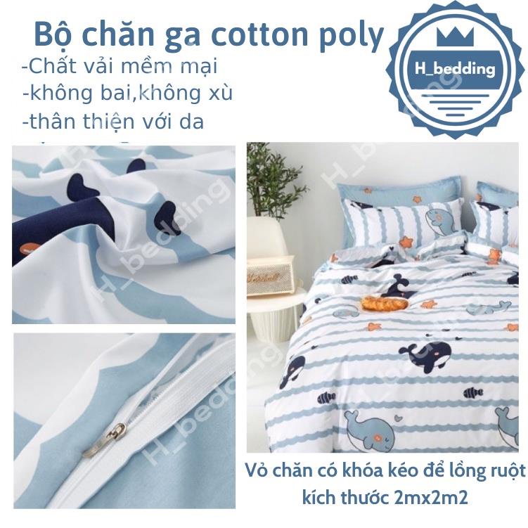 Bộ chăn ga gối cotton poly họa tiết cute,Bộ drap giường hàn quốc nhập kẩu | BigBuy360 - bigbuy360.vn