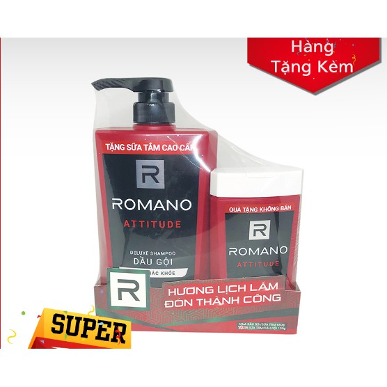 Dầu Gội Romano Attitude ( màu đỏ )  650ml - có tặng, không tặng