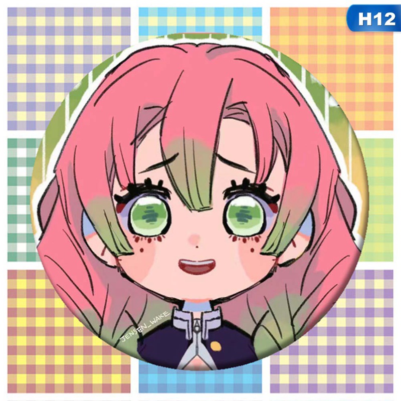 JS Huy hiệu cài áo hình nhân vật trong Demon Slayer