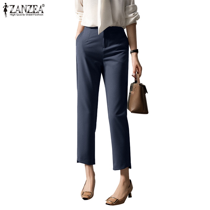 Quần dài ZANZEA ống rộng thời trang cho nữ