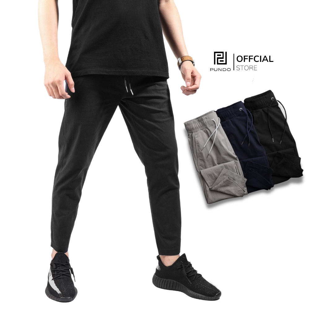 Quần jogger đũi Pundo chất đũi mềm mịn mặc mát màu basic dễ phối phong cách trẻ trung năng động QDPD14