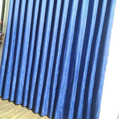 Rèm cửa màu xanh biển đậm LV vải bố siêu đẹp, chuyên dụng làm rèm cửa phòng ngủ hoặc phòng khách