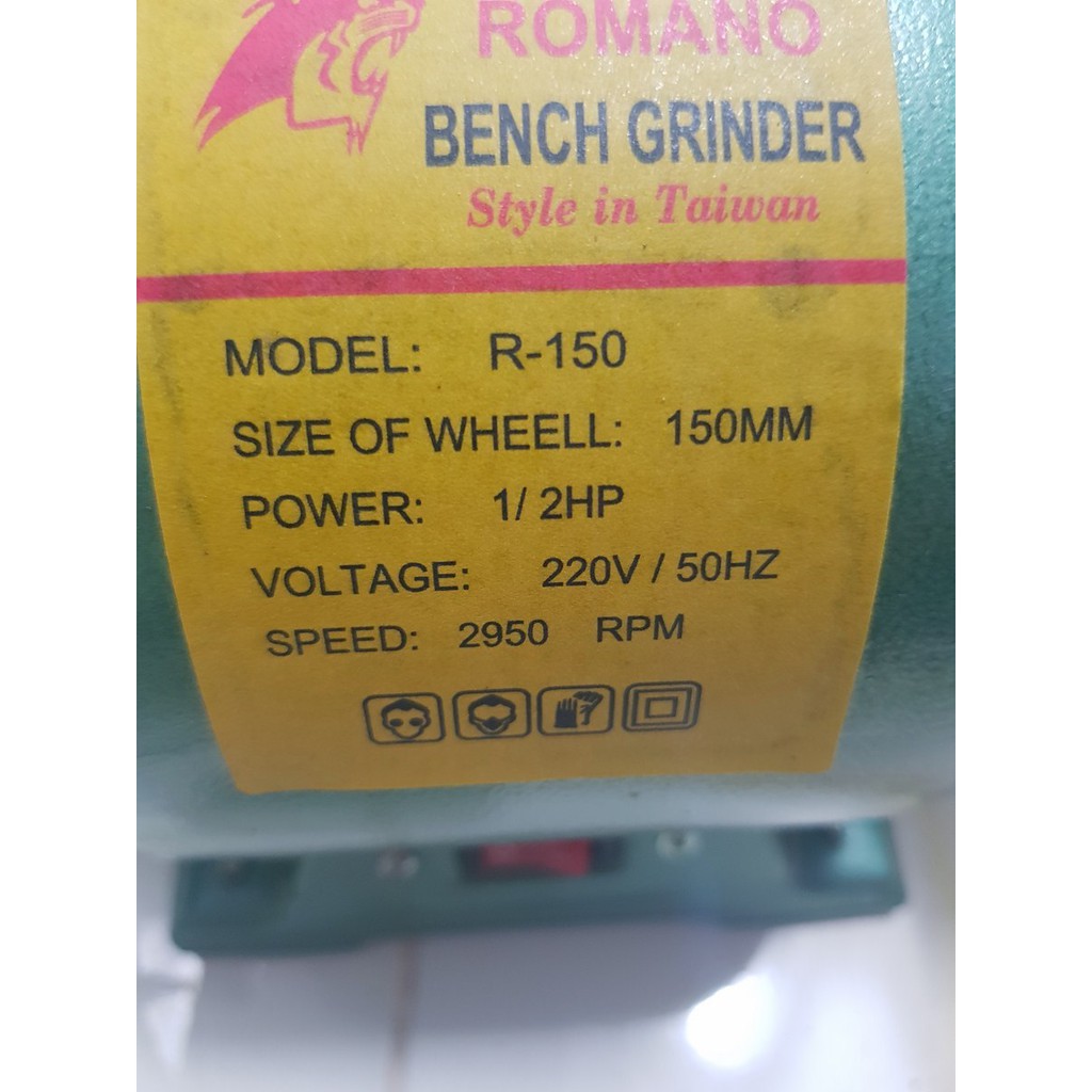 MÁY MÀI 2 ĐẦU 1/2HP CHÍNH HÃNG BENCH GINDER 380W