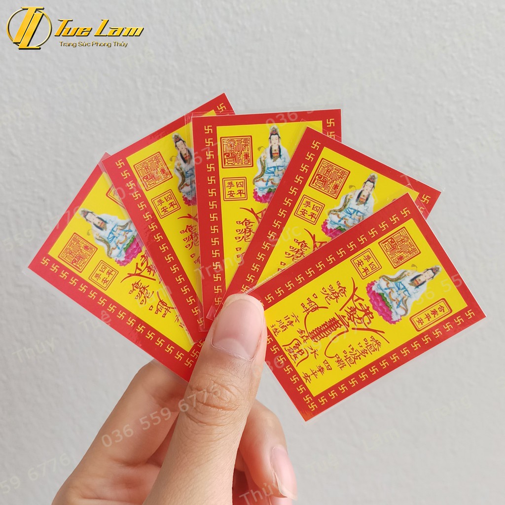 Phù Bình An Mẹ Quan Âm ép plastics - Đã Khai Quang Bình An May Mắn - DIY Tuệ Lâm
