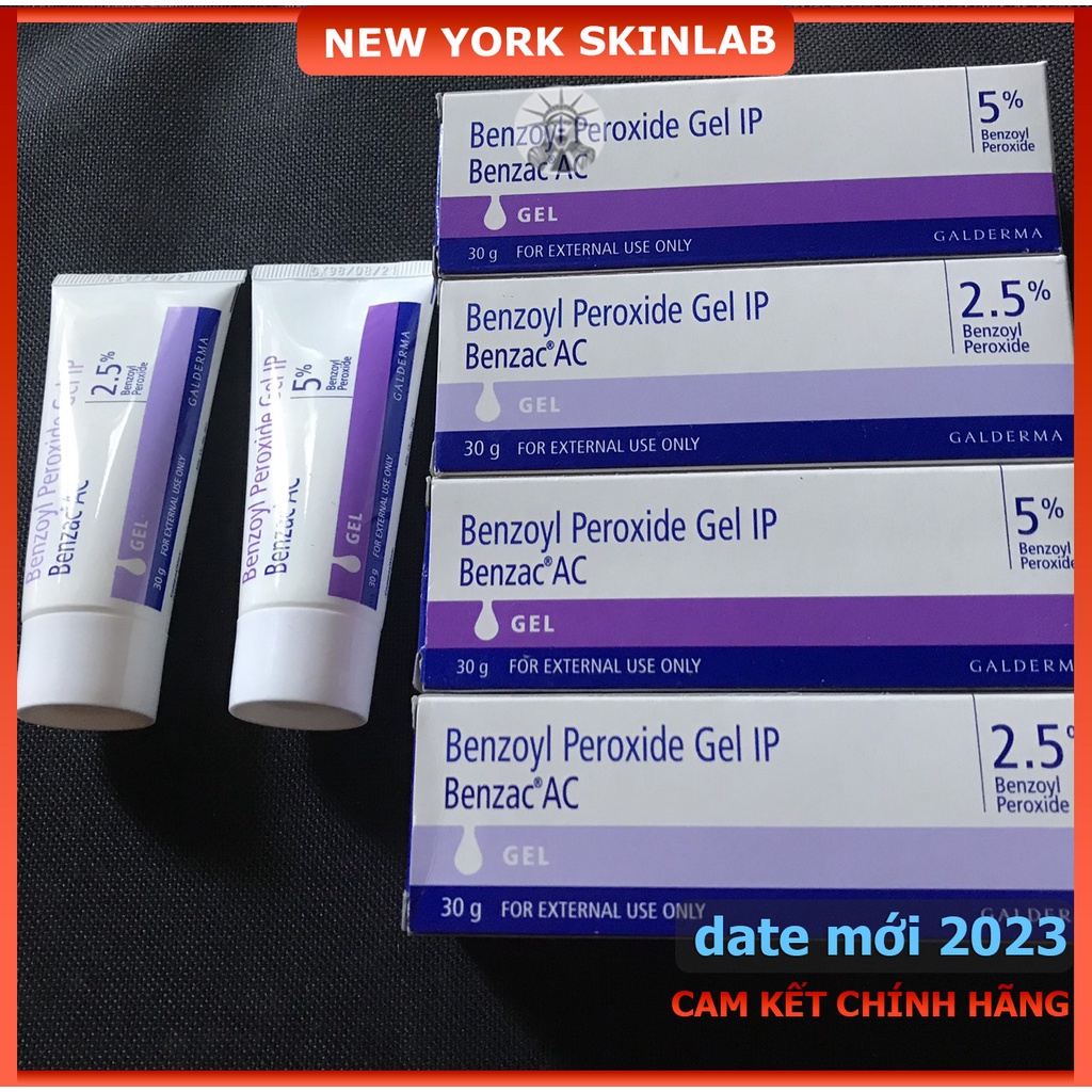 Chấm mụn Benzac AC (30g) - 5% và 2.5% benzoyl peroxide tuýp bự (Ấn Độ)