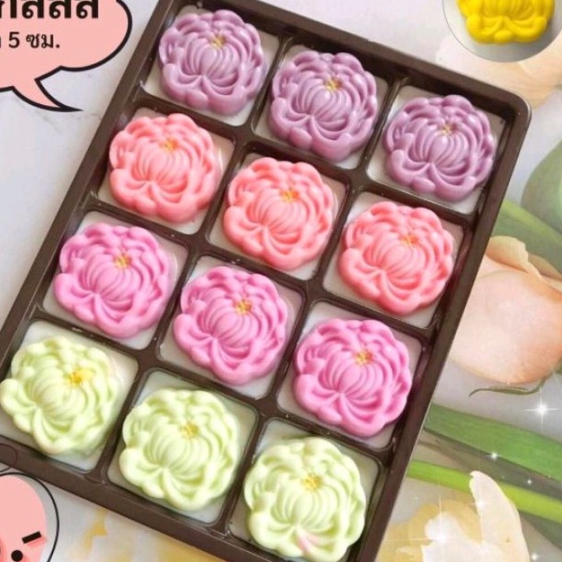Set 10 khuôn hoa hồng cúc đào sen tim lá 5cm silicon làm bánh xu xê thạch rau câu bánh da lợn