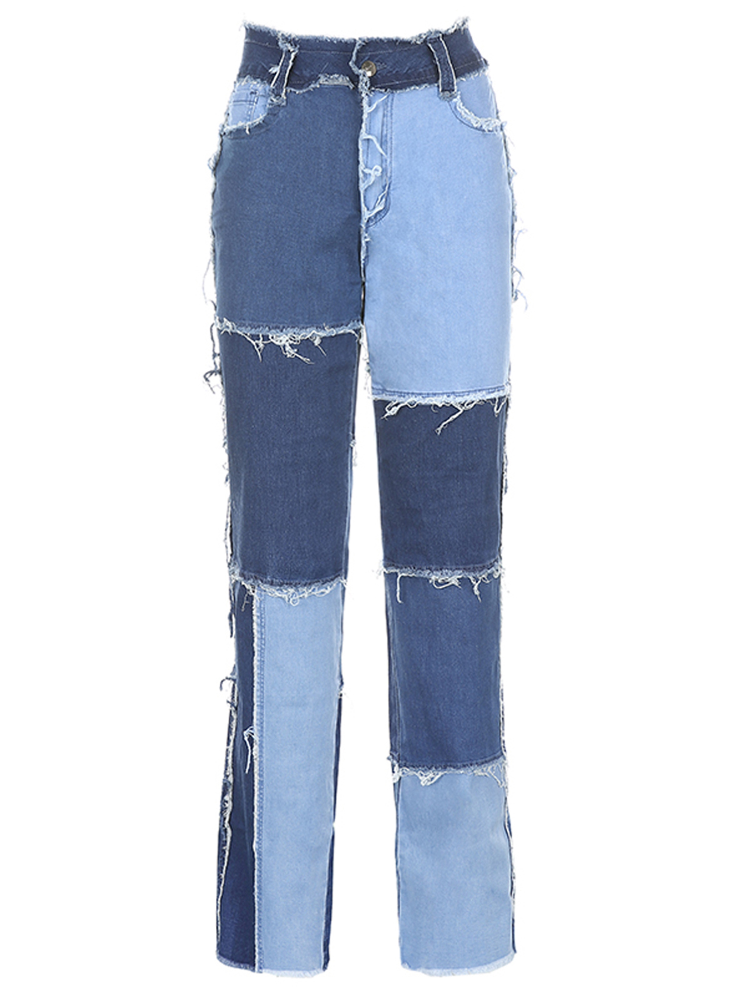 Quần Jeans Dài Lưng Cao Phối Màu Thời Trang Cho Nữ | BigBuy360 - bigbuy360.vn