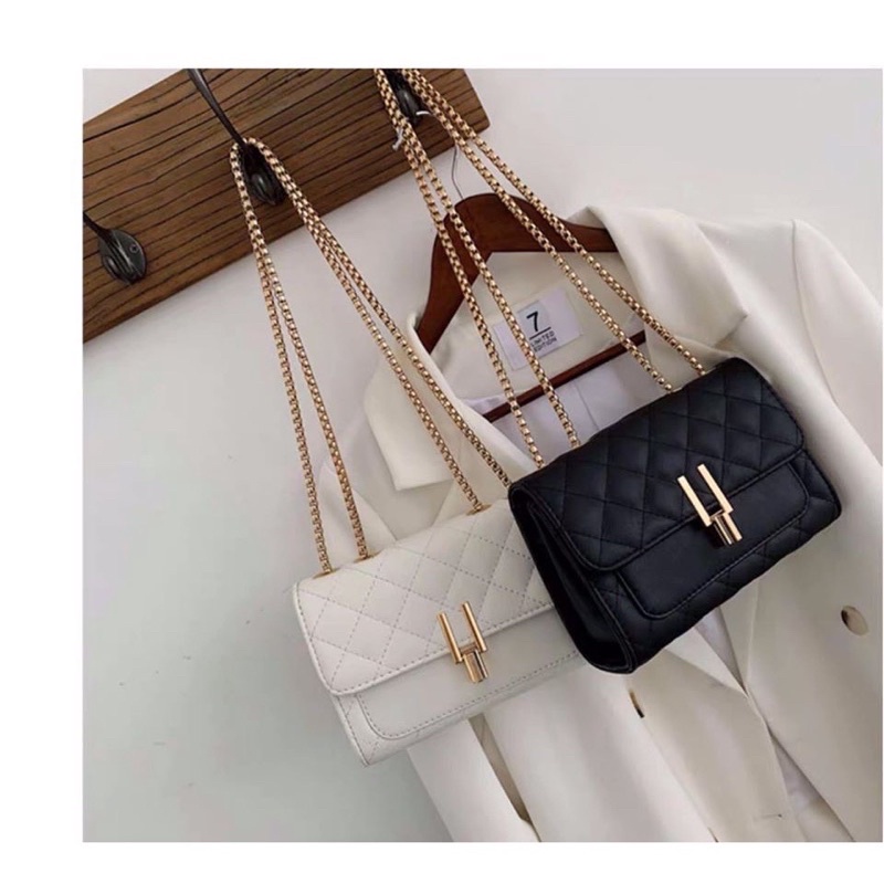 Túi xách nữ đeo chéo bag công sở ô trám khóa JUMALY - TDC041