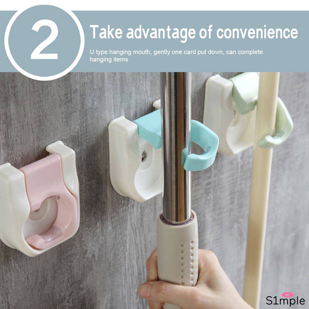 Móc Treo Cây Lau Nhà Gắn Tường Không Cần Đóng Đinh Đa Năng Tiện Dụng Cho Nhà Tắm