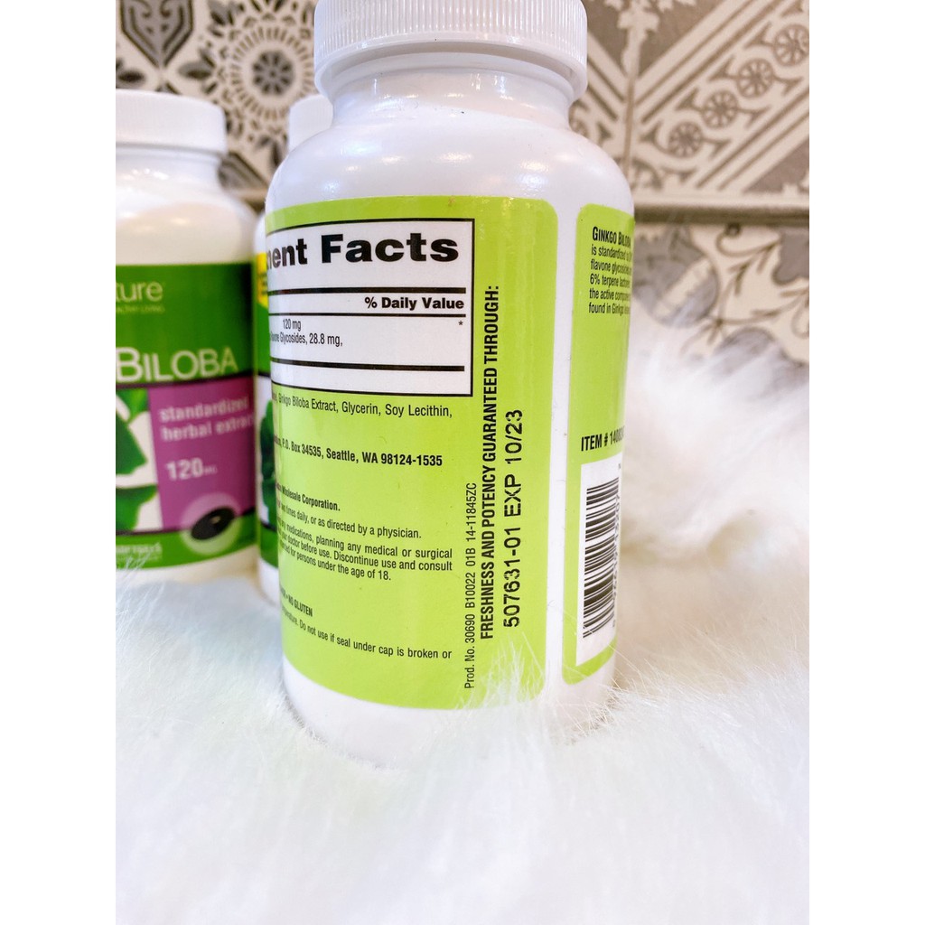 Ginkgo Biloba - Trunature Mỹ - Hộp 340 viên