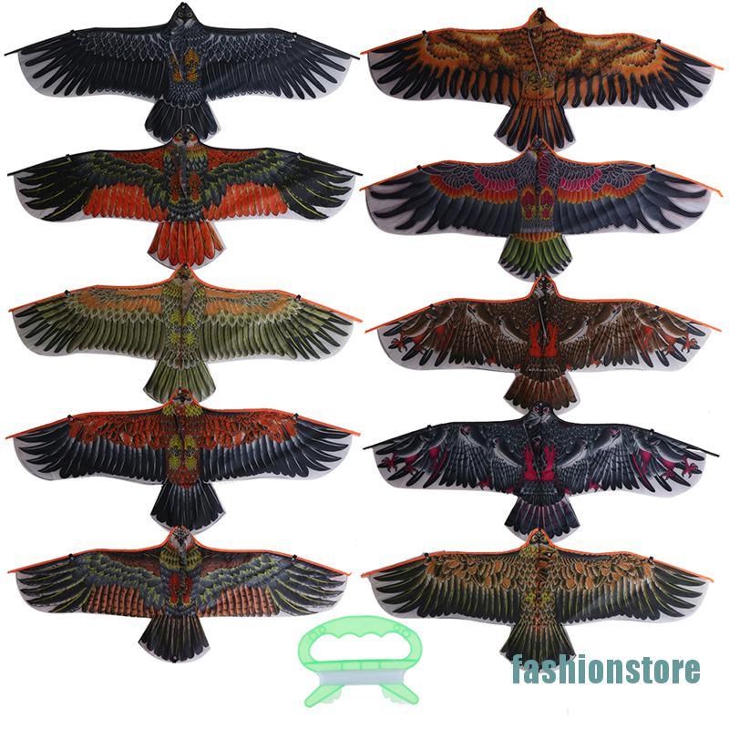 [fashionstore]Color Random Outdoor Children Flying Bird Kites 1.1m Flat Eagle Kite Toys