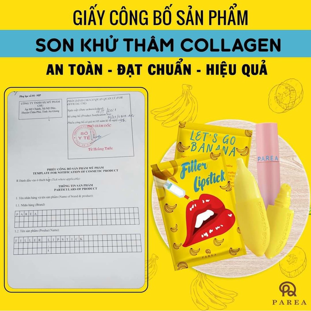 [Tặng son lì cao cấp] Son filler khử thâm collagen son chuối banana filler lipstick xóa nhăn, giúp đôi môi căng mọng