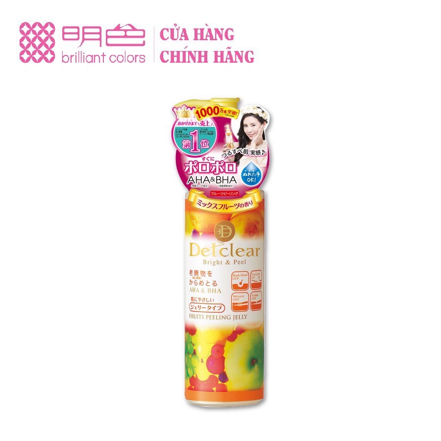 Tẩy Tế Bào Chết Meishoku Detclear Bright & Peel Fruits Peeling Jelly Dạng Gel Hương Hoa Quả 180ml