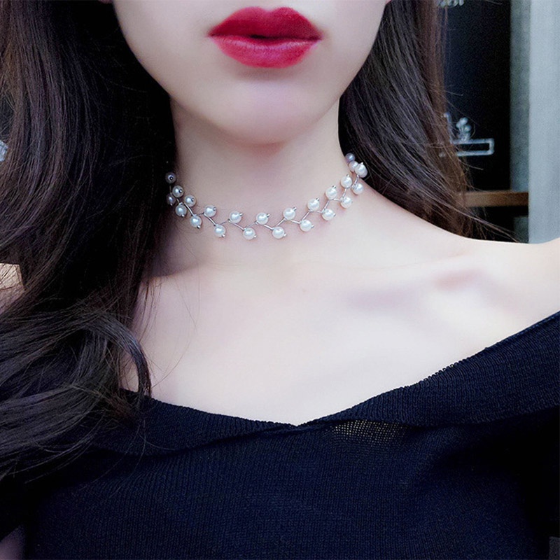 Vòng cổ choker/ Bông tai ngọc trai nhân tạo cho nữ