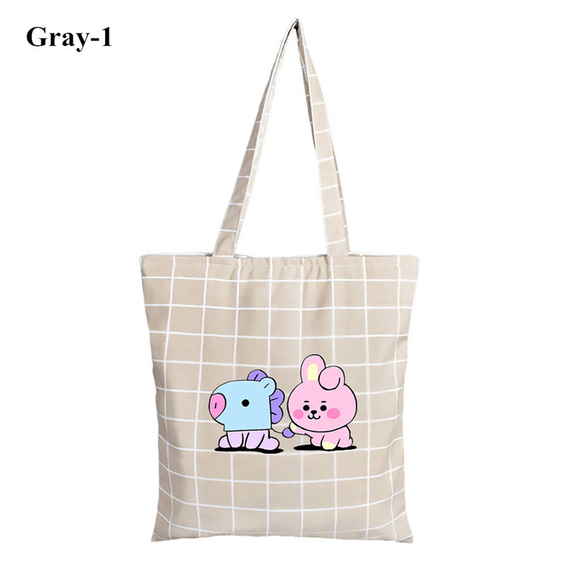 KPOP  BT21 Should Bag Cartoons  Bag  BTS Shoulder Strap  Canvas Detachable