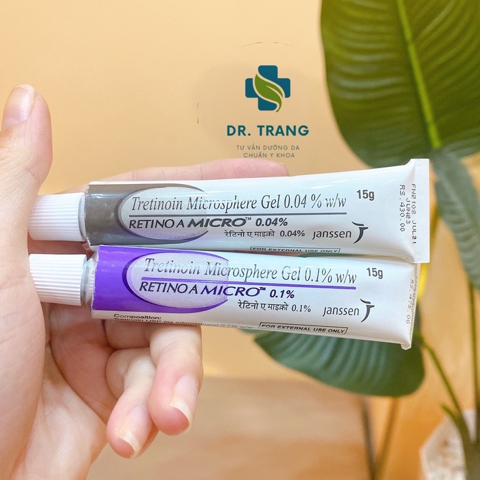 Tretinoin RetinoA Microsphere Gel 0.04% - 0.1 loại bỏ mụn, chống lão hoá da [Chính hãng]- DR TRANG COSMETICS