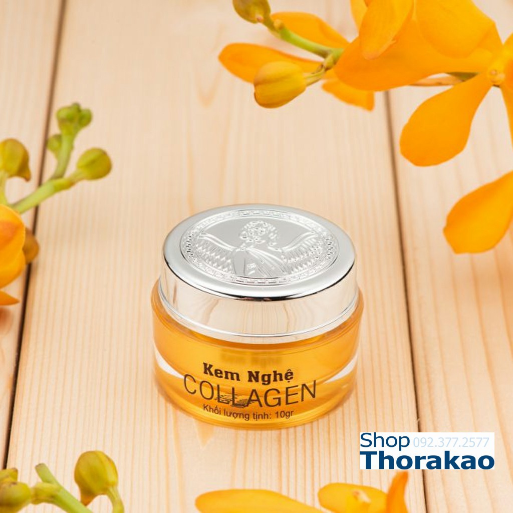 Kem Nghệ Collagen 10g Thorakao giúp tăng khả năng đàn hồi da, hạn chế mụn, làm liền các vết sẹo, duy trì vẻ săn chắc