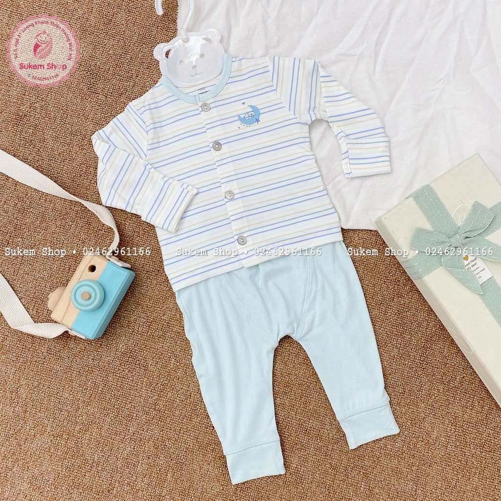 Bộ Cài Thẳng Dài Tay Newborn NOUS - Chất Liệu Petit Siêu Mềm Mịn 2021